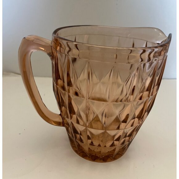 Jeannette Windsor Diamond Pink Depression Glass Pitcher - Picture 3 of 6